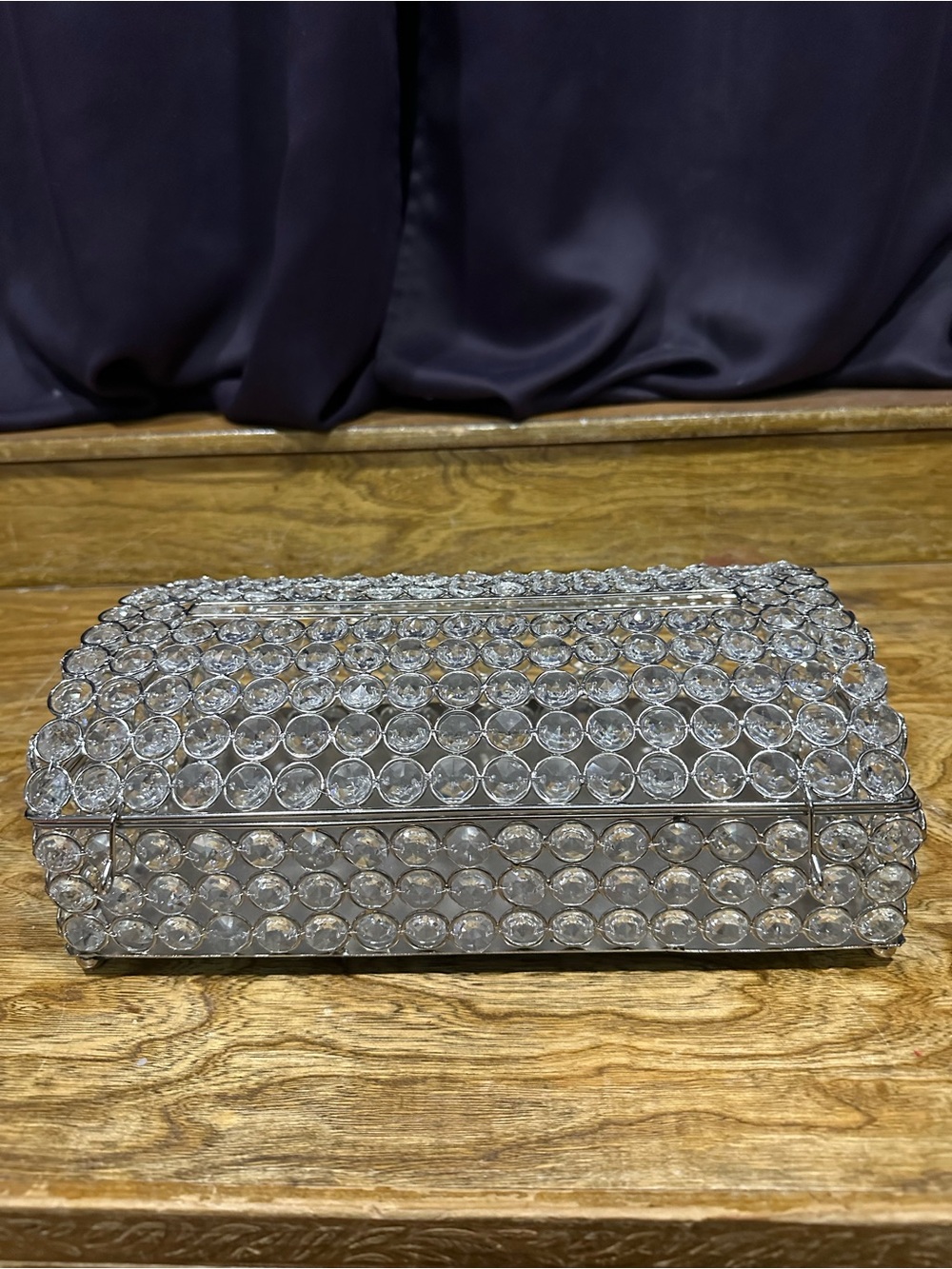 Crystal and silver box.